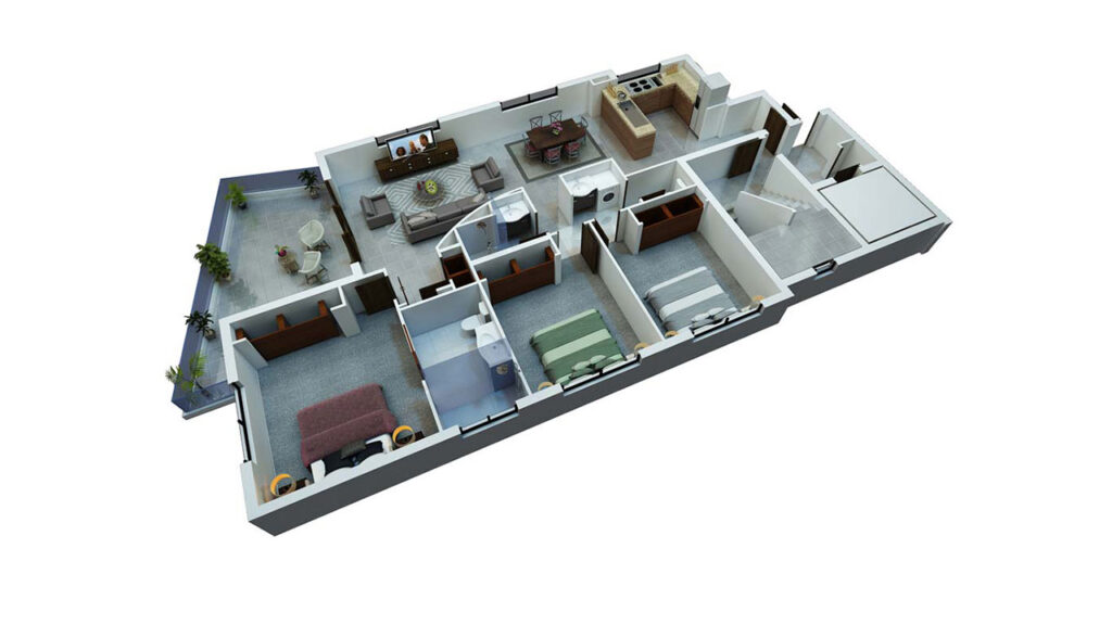 BoxBrownie 3D Full Color Floor Plan Services