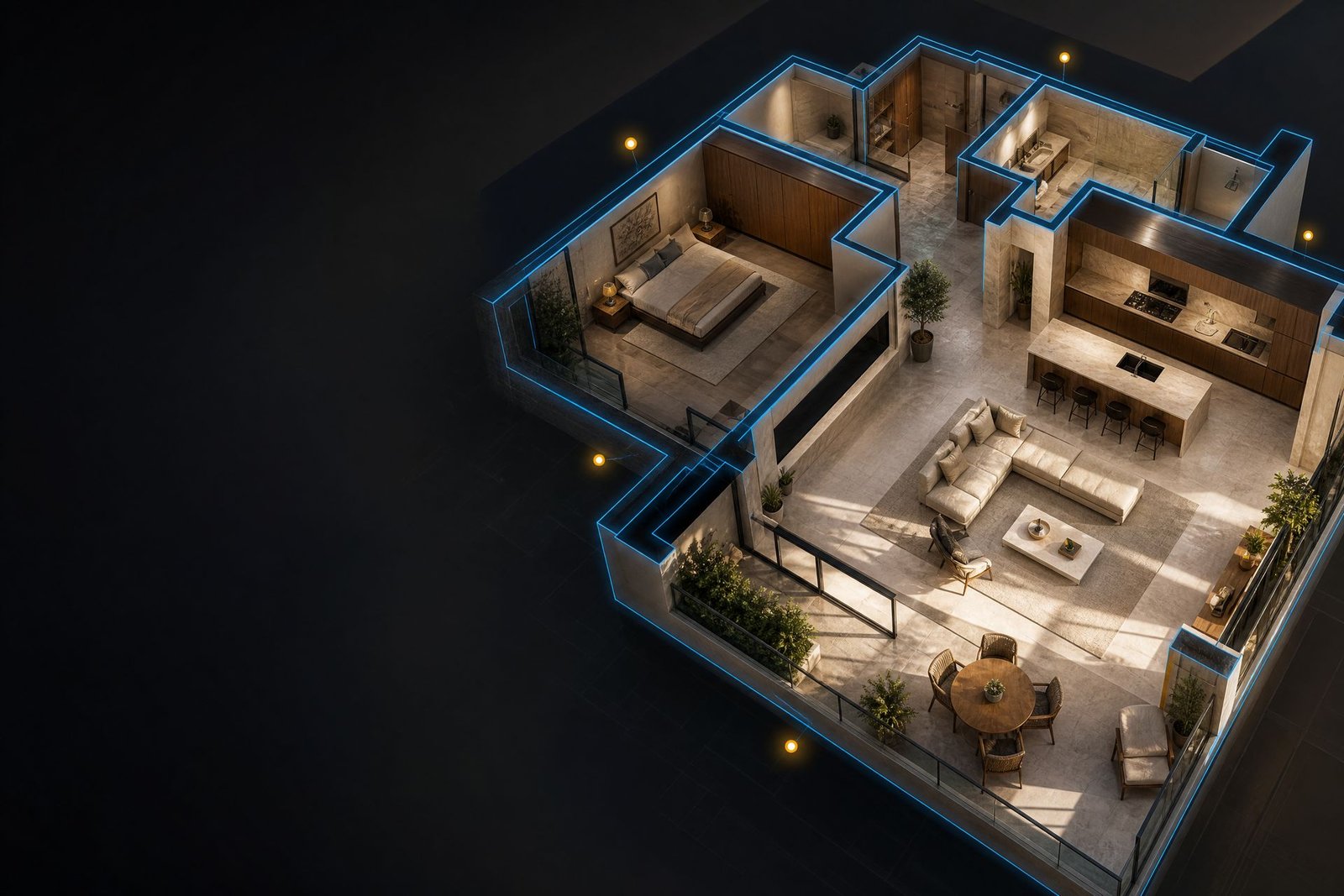 Interactive apartment floor plan visual