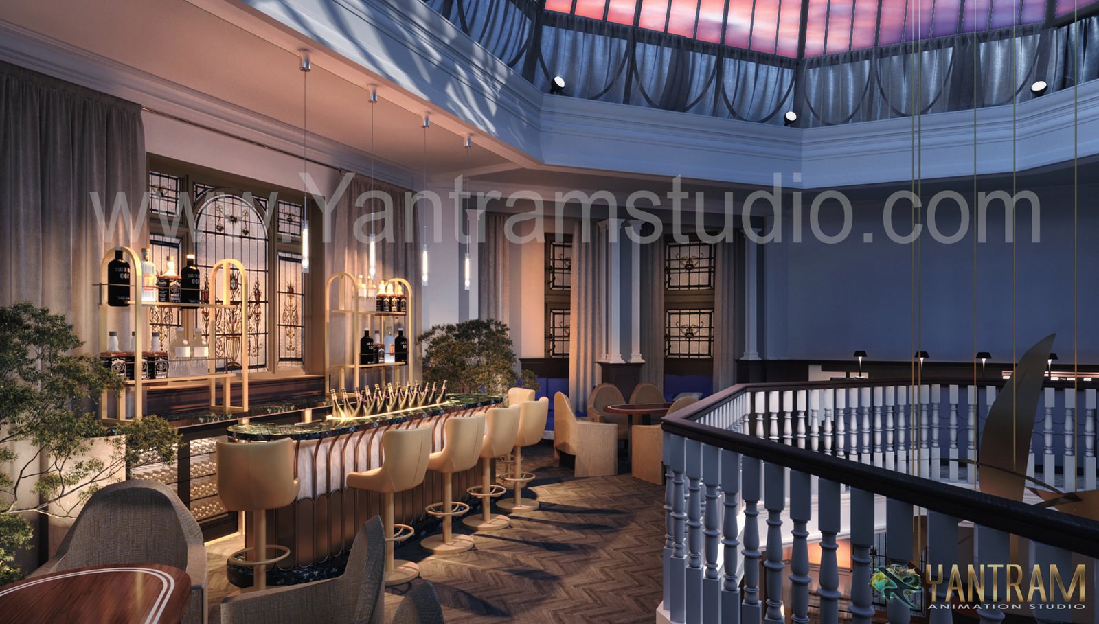 lobby view by 3d interior rendering company