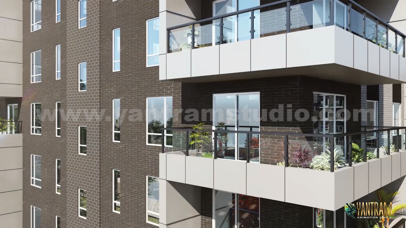 apartment-balcony-view-by-architectural-presentation-video 3D Architectural Visualization of Residential Apartments in San Antonio, Texas