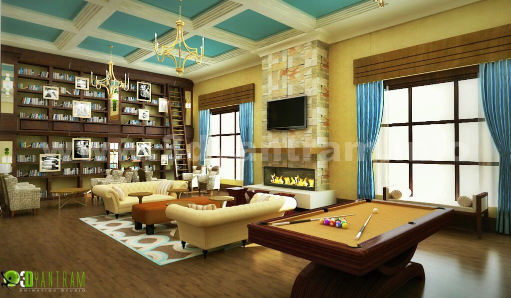 Gorgeous & Ultra-Modern 3D Interior Design for Library