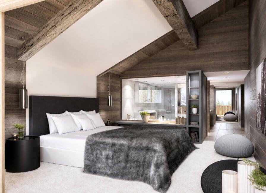 The Perfect 3D Wooden Bedroom Rendering