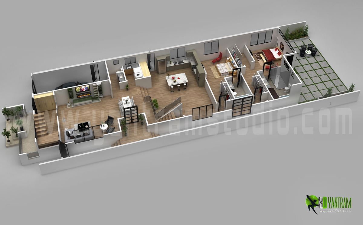 Modern 3D Home Floor Plan Design- Philadelphia, US