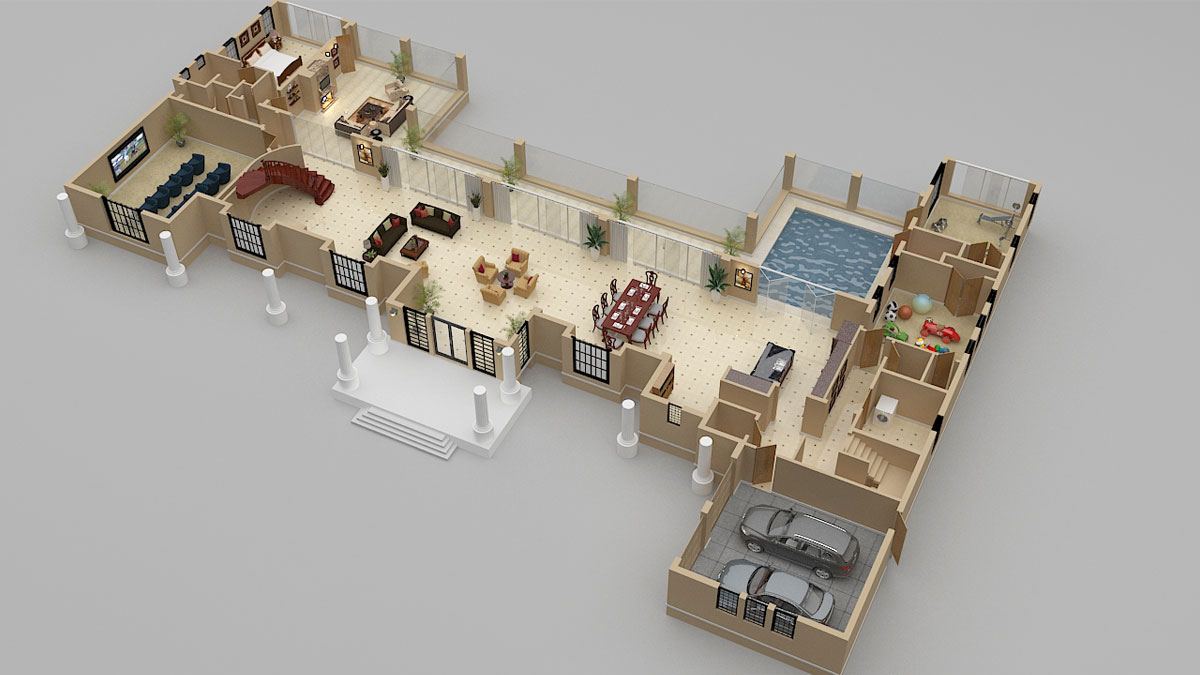 Luxurious 3D home Floor Plan Design- Orlando, US