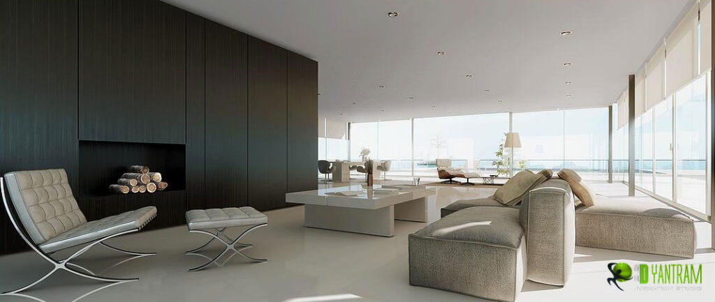 Minimal 3D Interior Living Room Design View