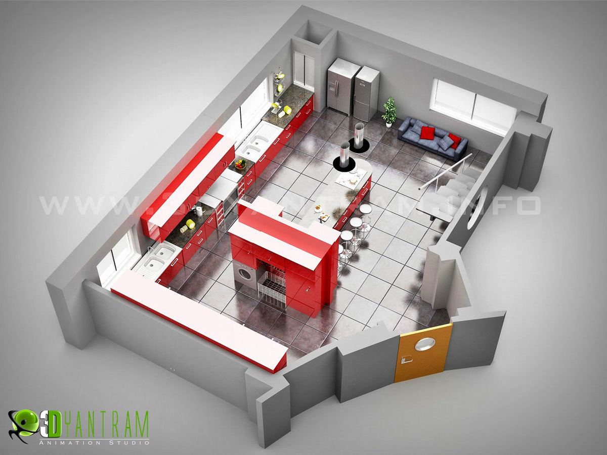 Floorplan Design of Kitchen by Yantram 3d Floor Plan designer – Kansas – United States