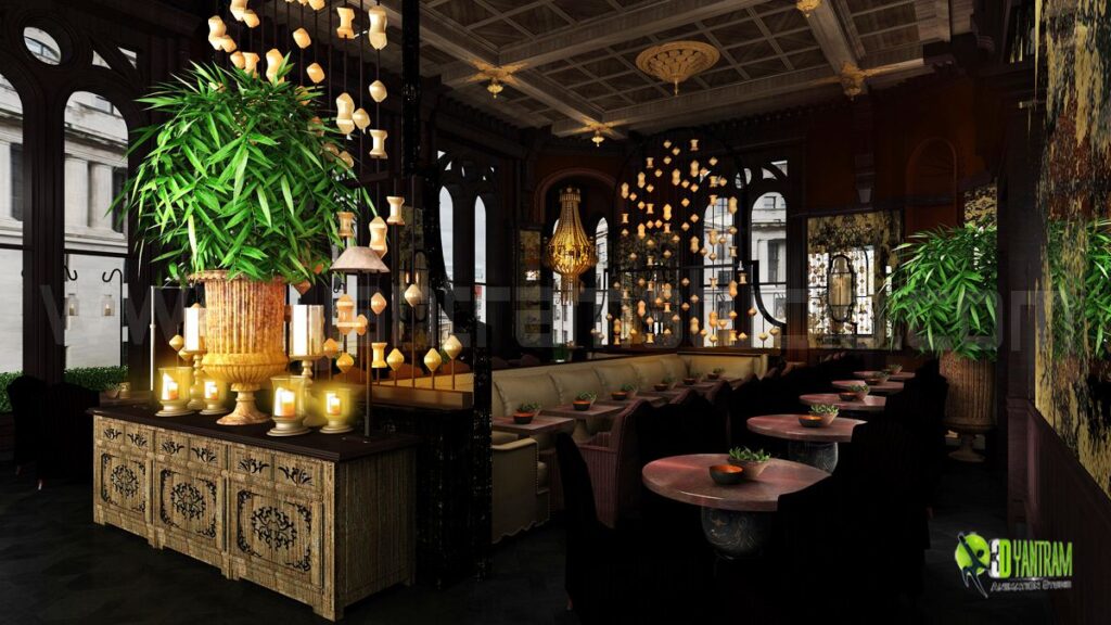 Marvelous Restaurant with amazing lighting by interior design studio, Australia