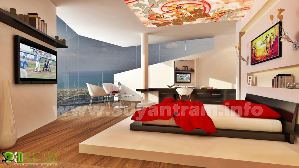 Awesome 3D Bedroom View Concept