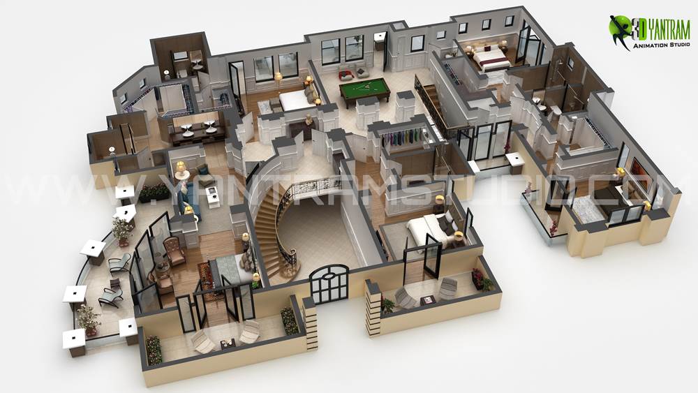 Luxurious 3D Floor Plan Design Ideas by Yantram Floor Plan Design Companies – Miami, United States