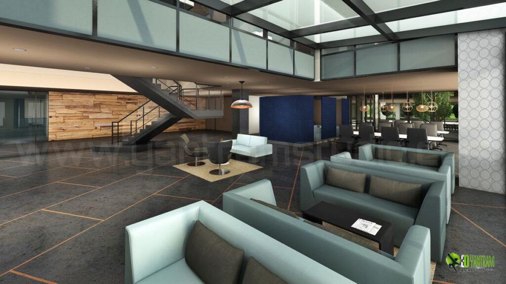 Amazing Office Lobby Interior Design View