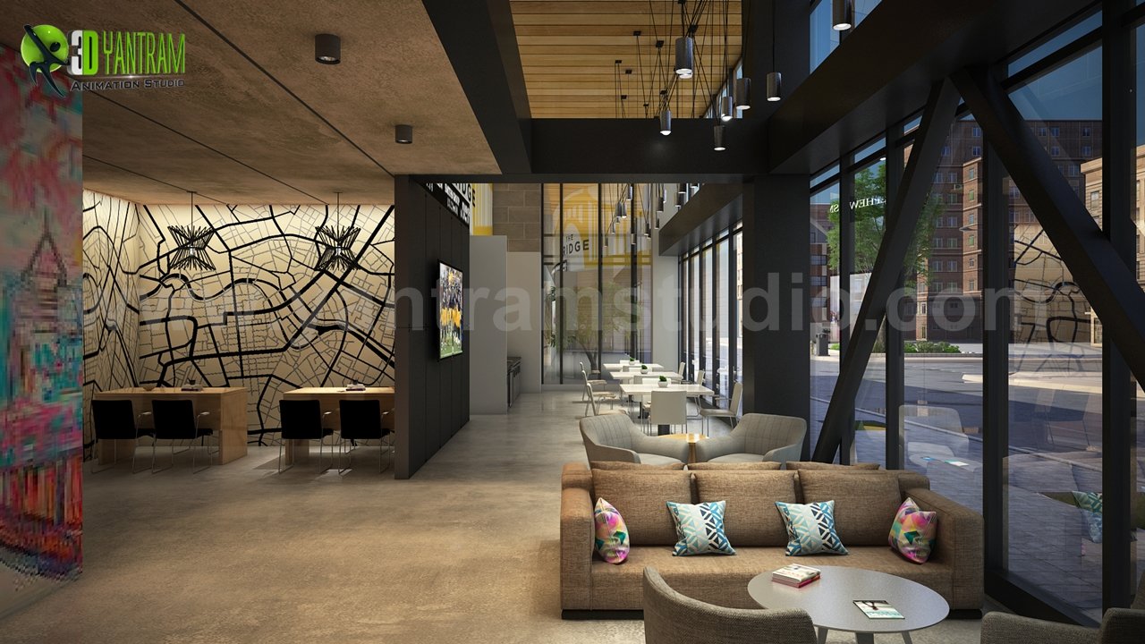 Interior Roadside Apartment 3d architectural animation studio, Dubai – UAE