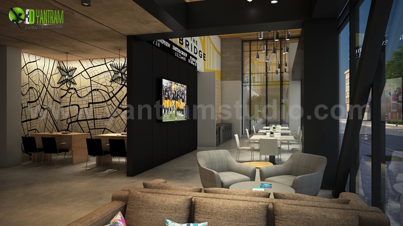 Interior Roadside Apartment 3d architectural animation studio, Dubai – UAE