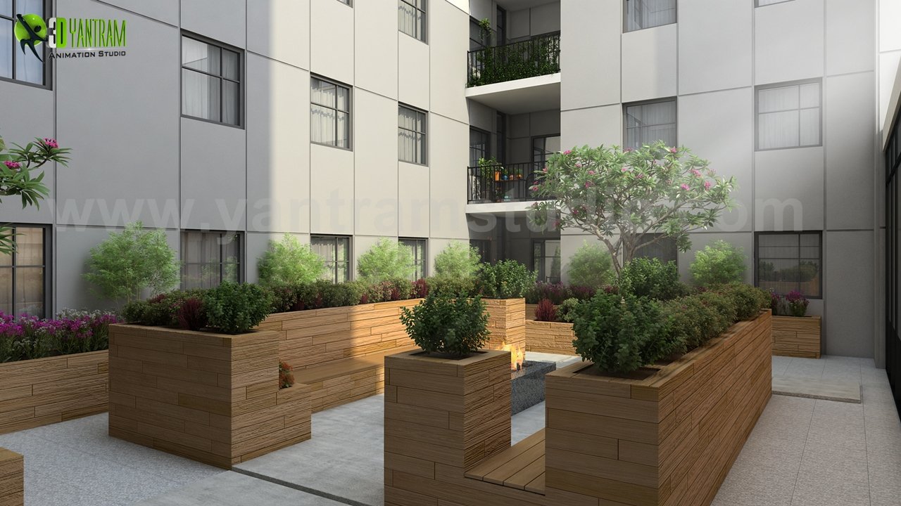 Exterior Roadside Apartment 3d architectural animation studio, Dubai – UAE