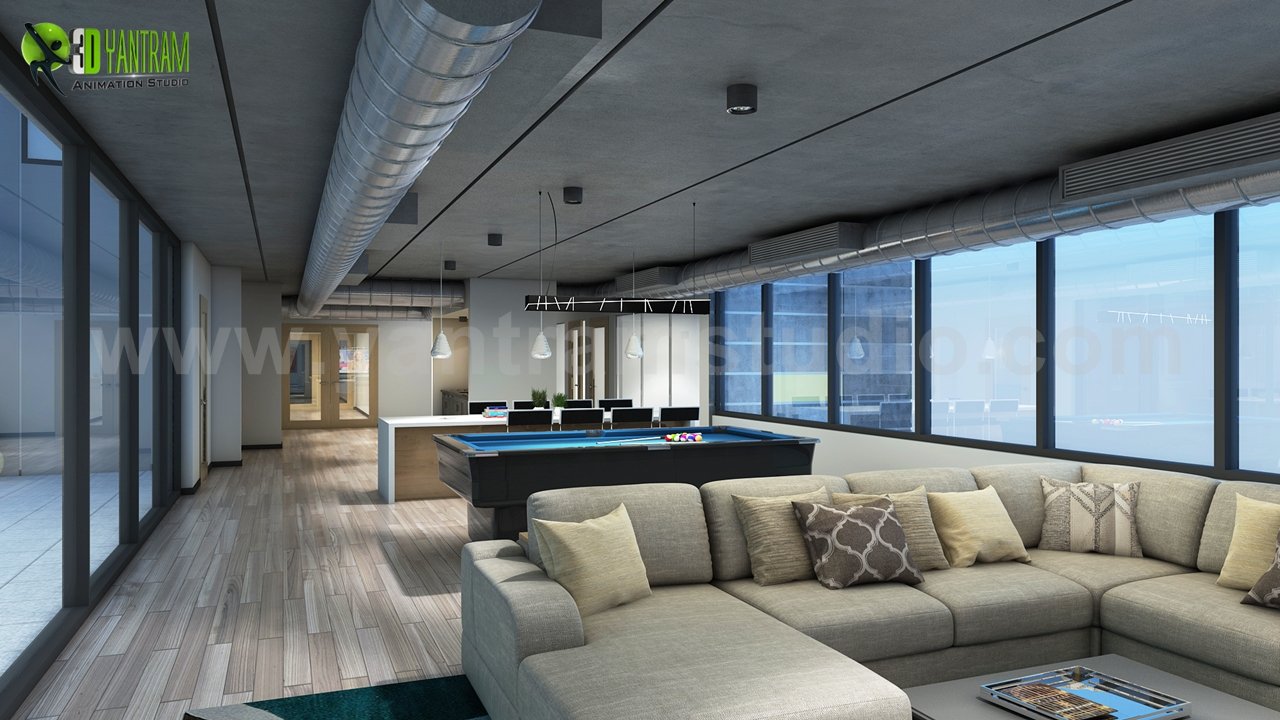 Interior Roadside Apartment 3d architectural animation studio, Dubai – UAE