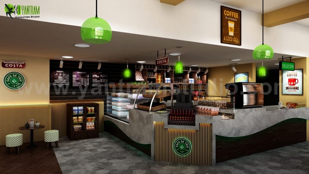 cafe interior architectural modeling firm