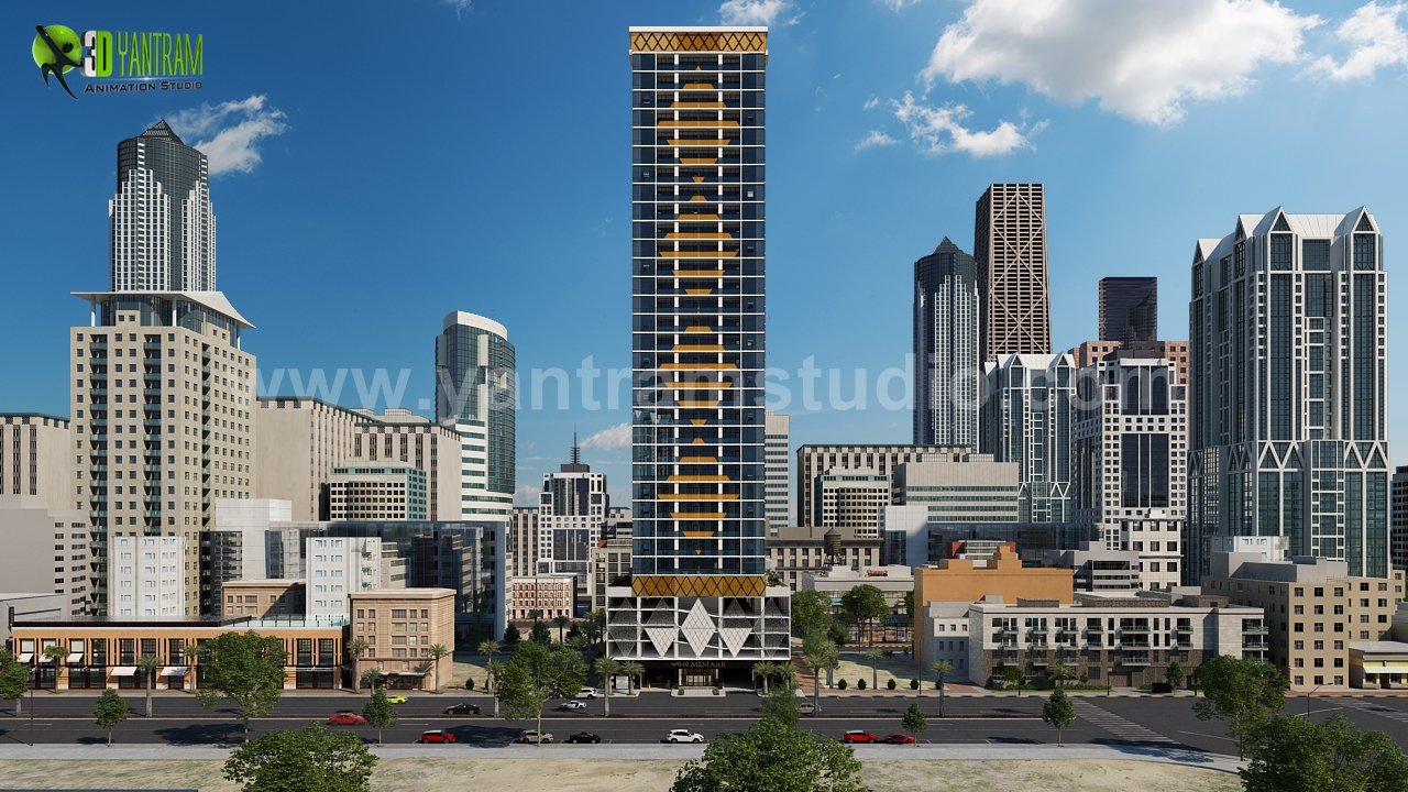 Exterior Residential Community of architectural 3d walkthrough, Dubai- UAE