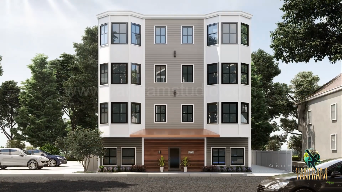 3d Exterior Modeling of amazing Residence building by Yantram 3d Architectural Animation Studio, San Diego