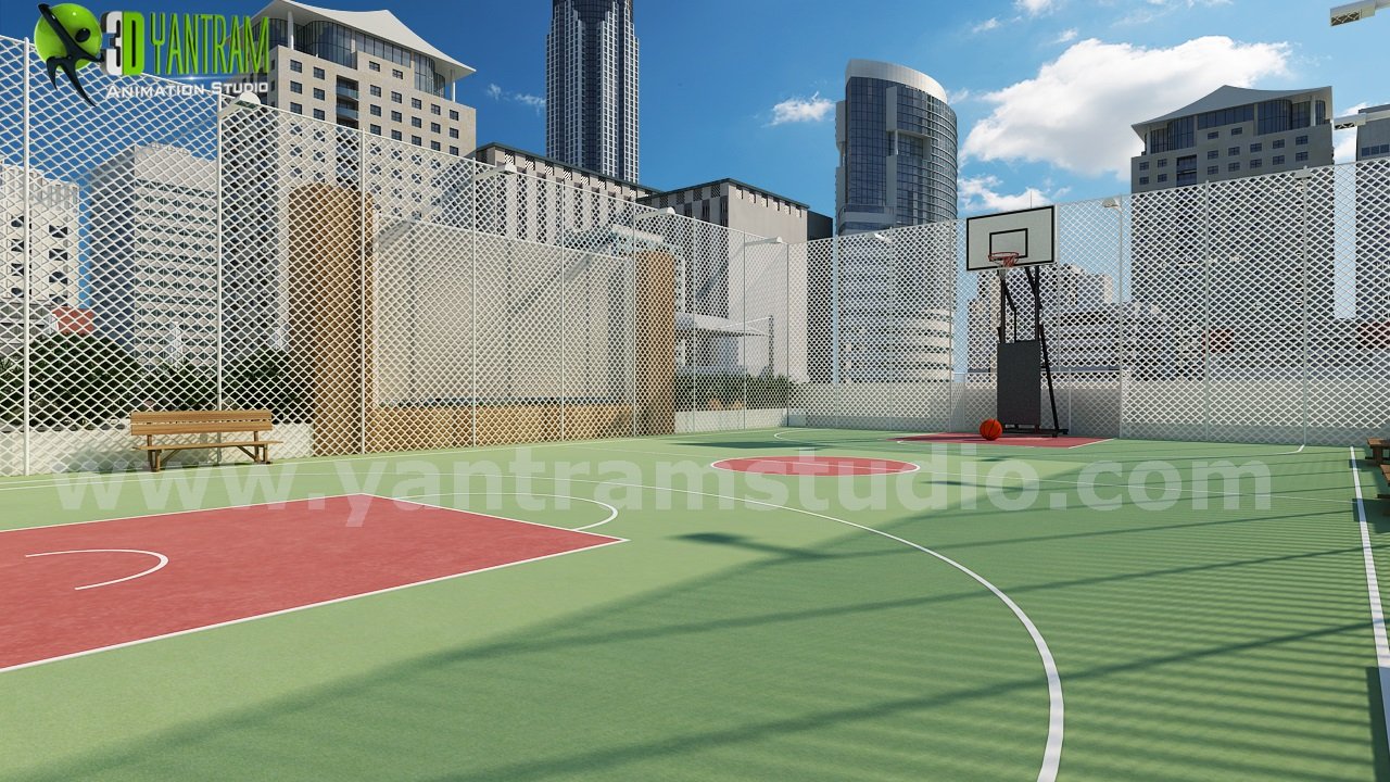Exterior Residential Community of architectural 3d walkthrough, Dubai- UAE