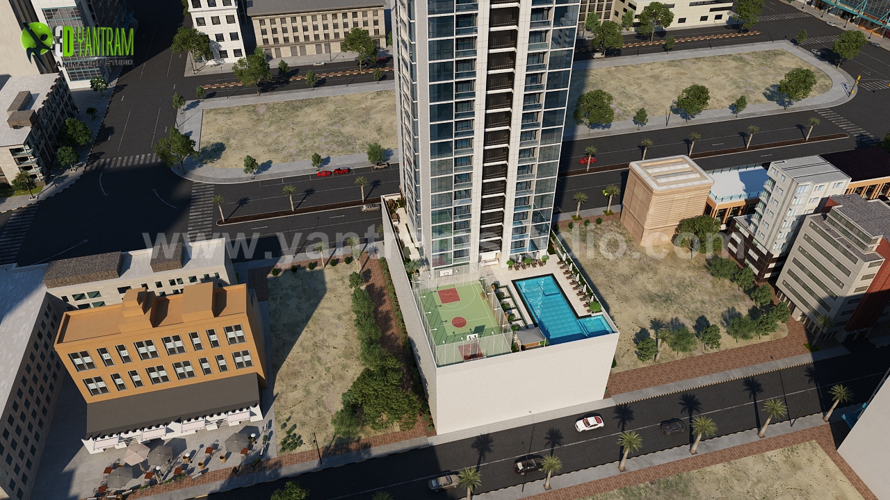  Exterior Residential Community of architectural 3d walkthrough, Dubai- UAE