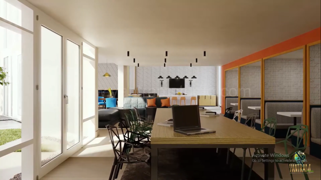 Architectural 3d Walkthrough of Dining Table in Residential Apartment