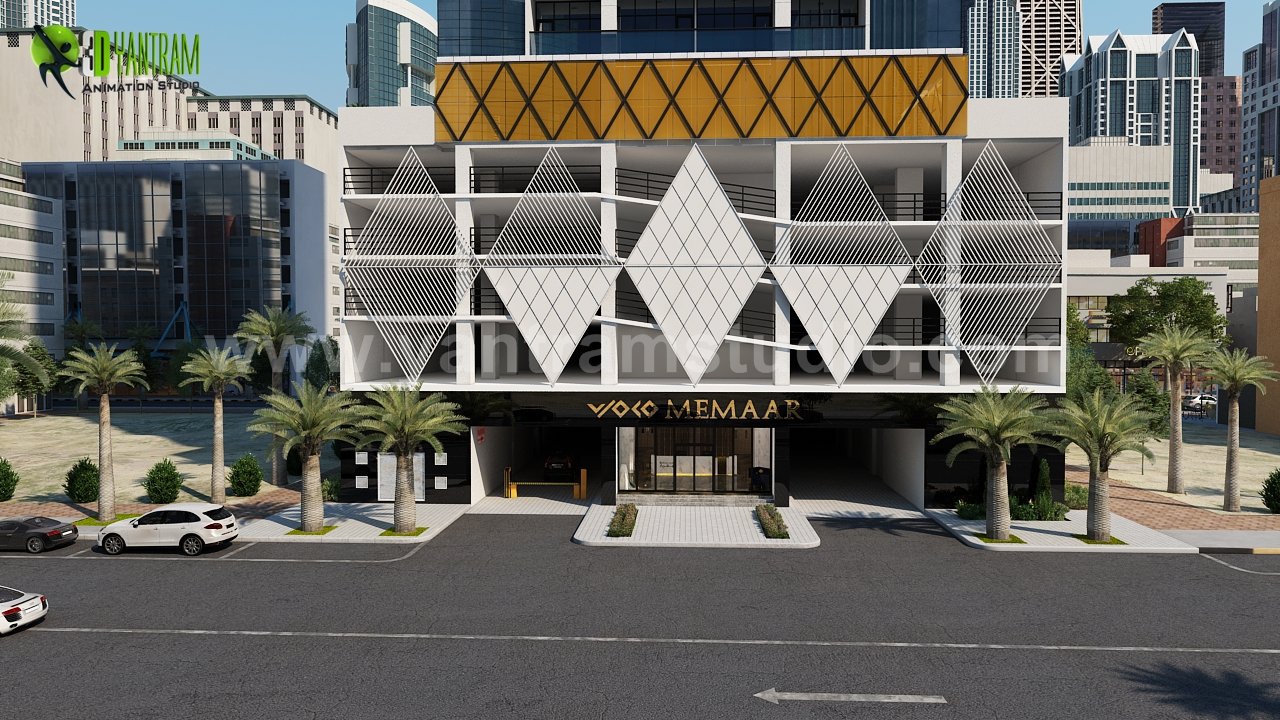 Exterior Residential Community of architectural 3d walkthrough, Dubai- UAE
