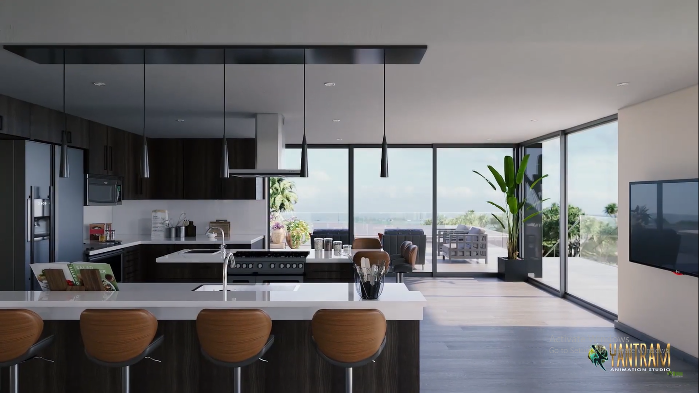 Kitchen Room by 3D Architectural Visualization Walkthrough