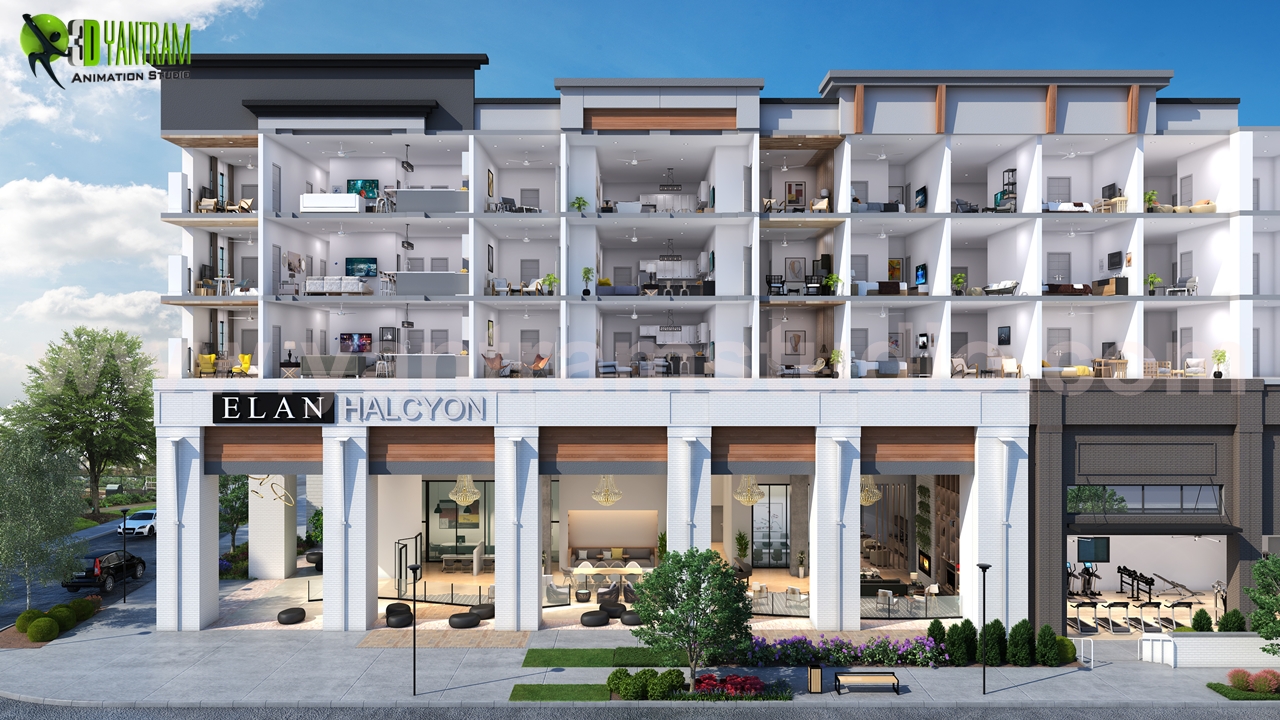 dollhouse view of Residential Apartment by Yantram 3D Virtual Floor Plan Design, Florida – USA