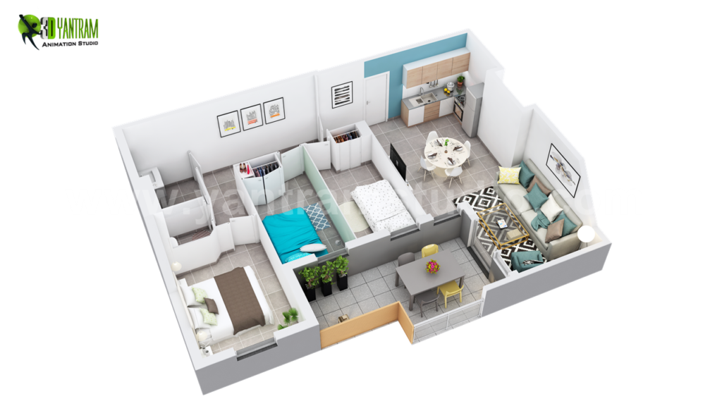 3D Floor Plan Design Developed of 3d floor Plan creator, Paris - France