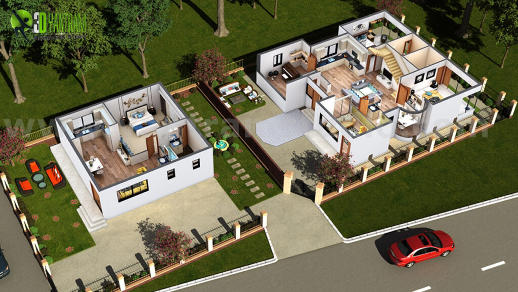 architectural, rendering, studio, visualization, services, design, Idea, floor plan, residential, home, apartment, villa, bungalow, 2500 sq ft, 2 bedrooms, kitchens, living rooms, firm, ground floor, 2 story