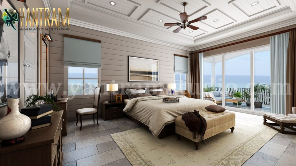 Contemporary Master Bedroom with Species Balcony of residential interior design studio ,  Dubai – UAE