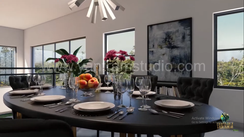 Kitchen in Beautiful farm House of 3d virtual walkthrough
