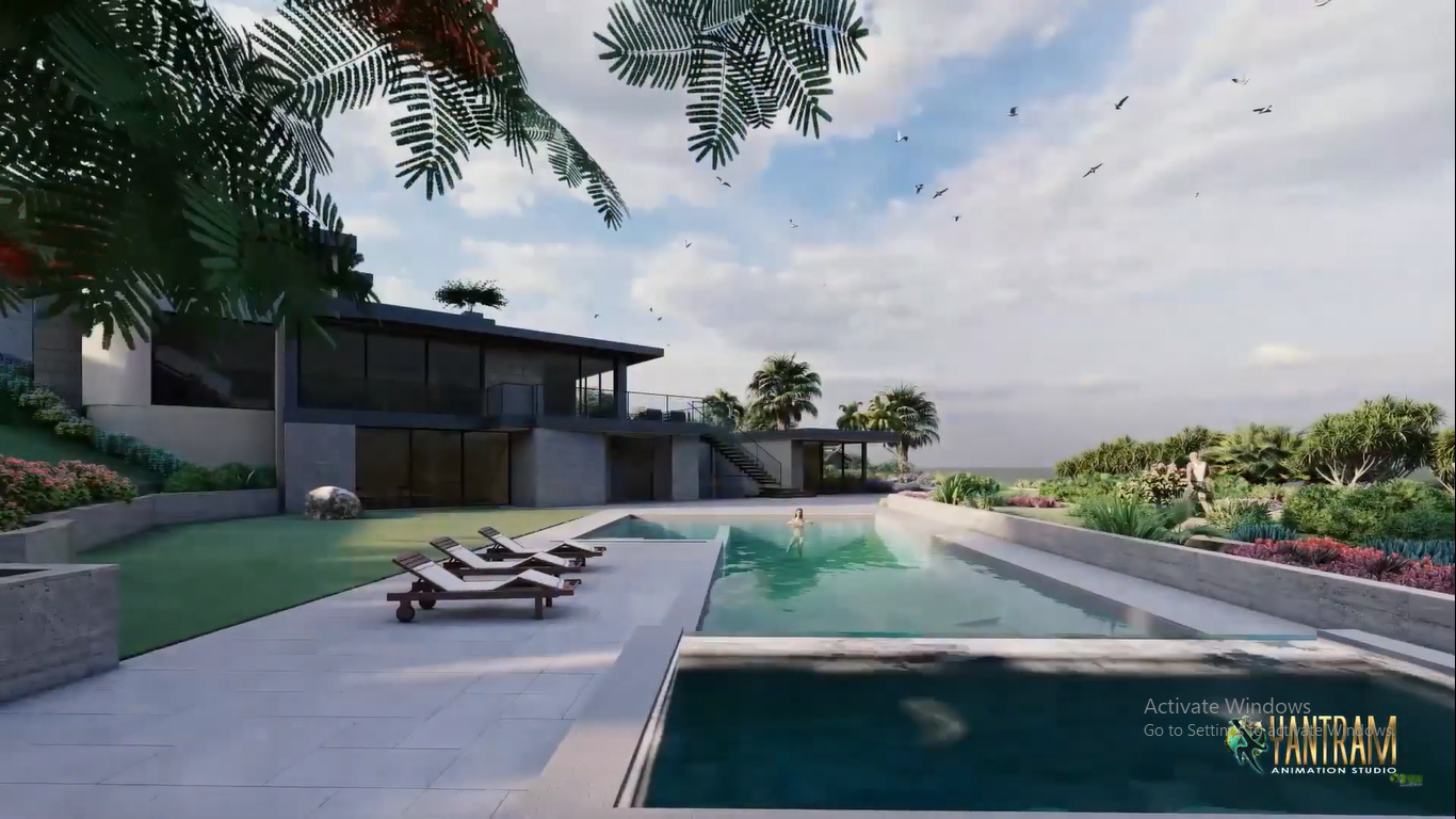 Architectural Visualization of Pool Area