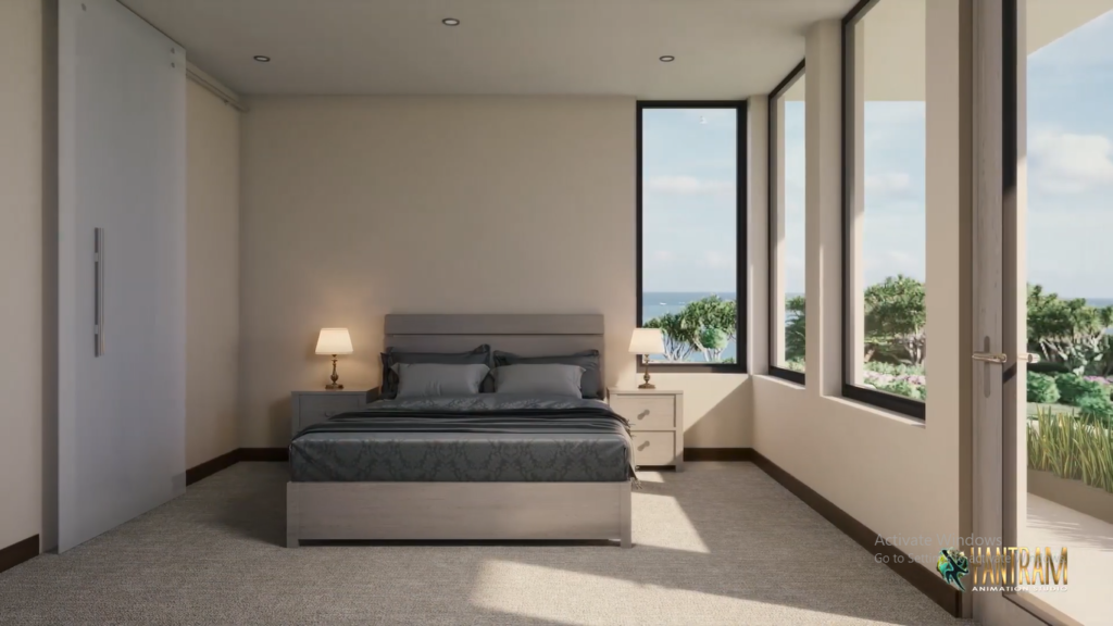 3d Architectural Animation Studio by Master Bedroom of Farm House Designed