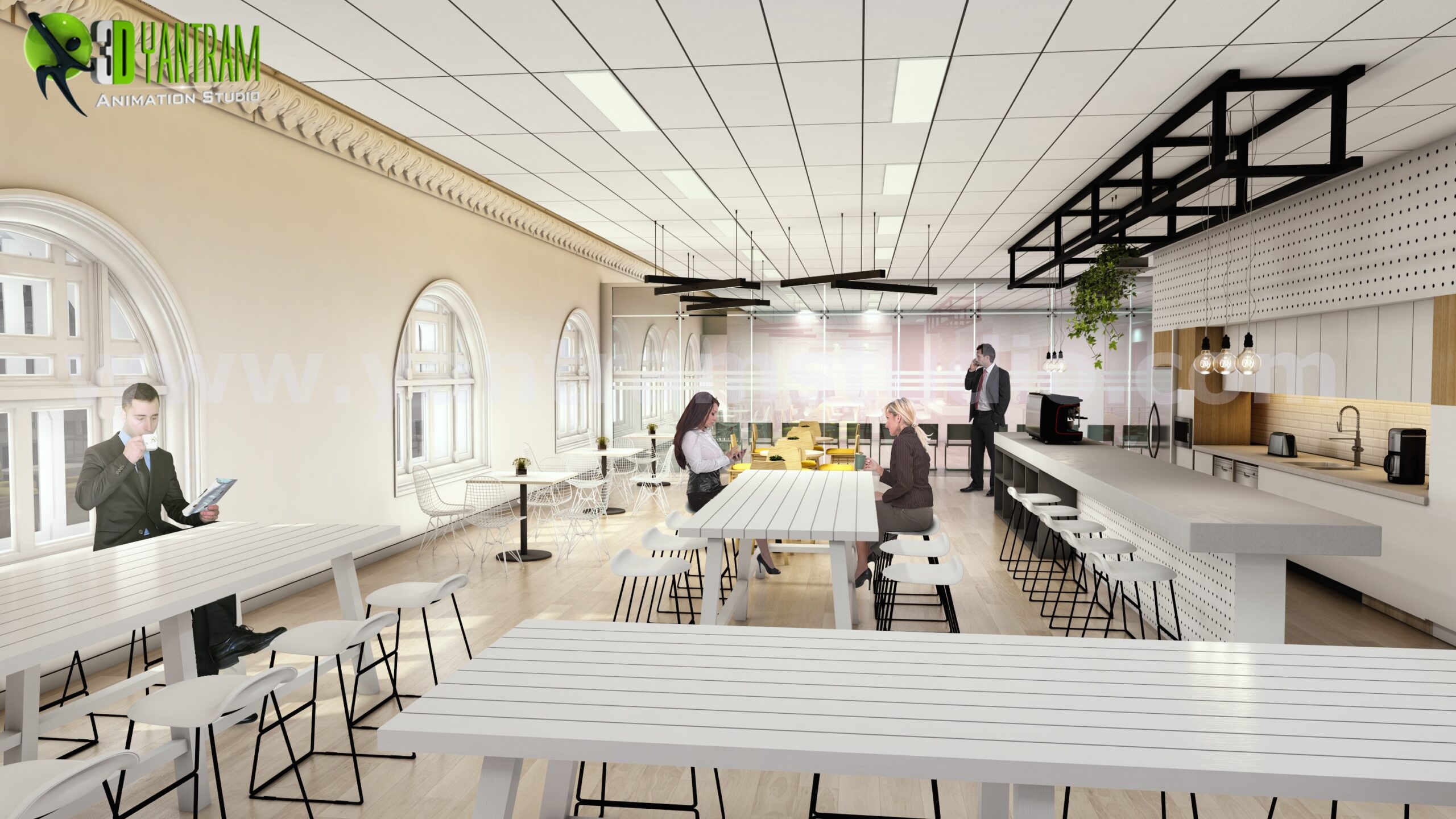 3D Walkthrough Visualization of Interior Office Space of 3d architectural animation studio, Sydney – Australia