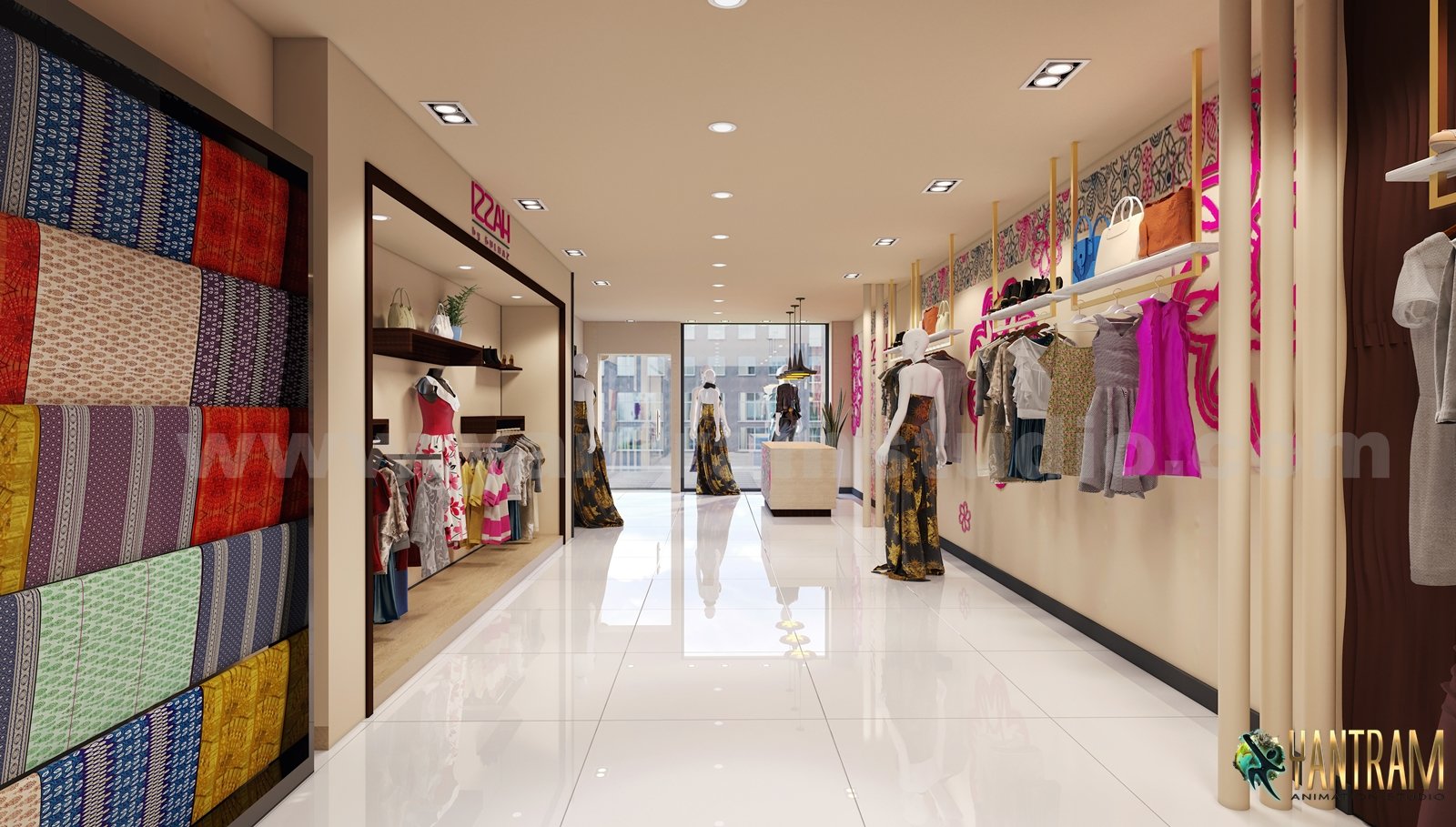 Modern Interior Designing Cloth Shop 3D Interior Modeling of cgi design studio , Chicago – USA