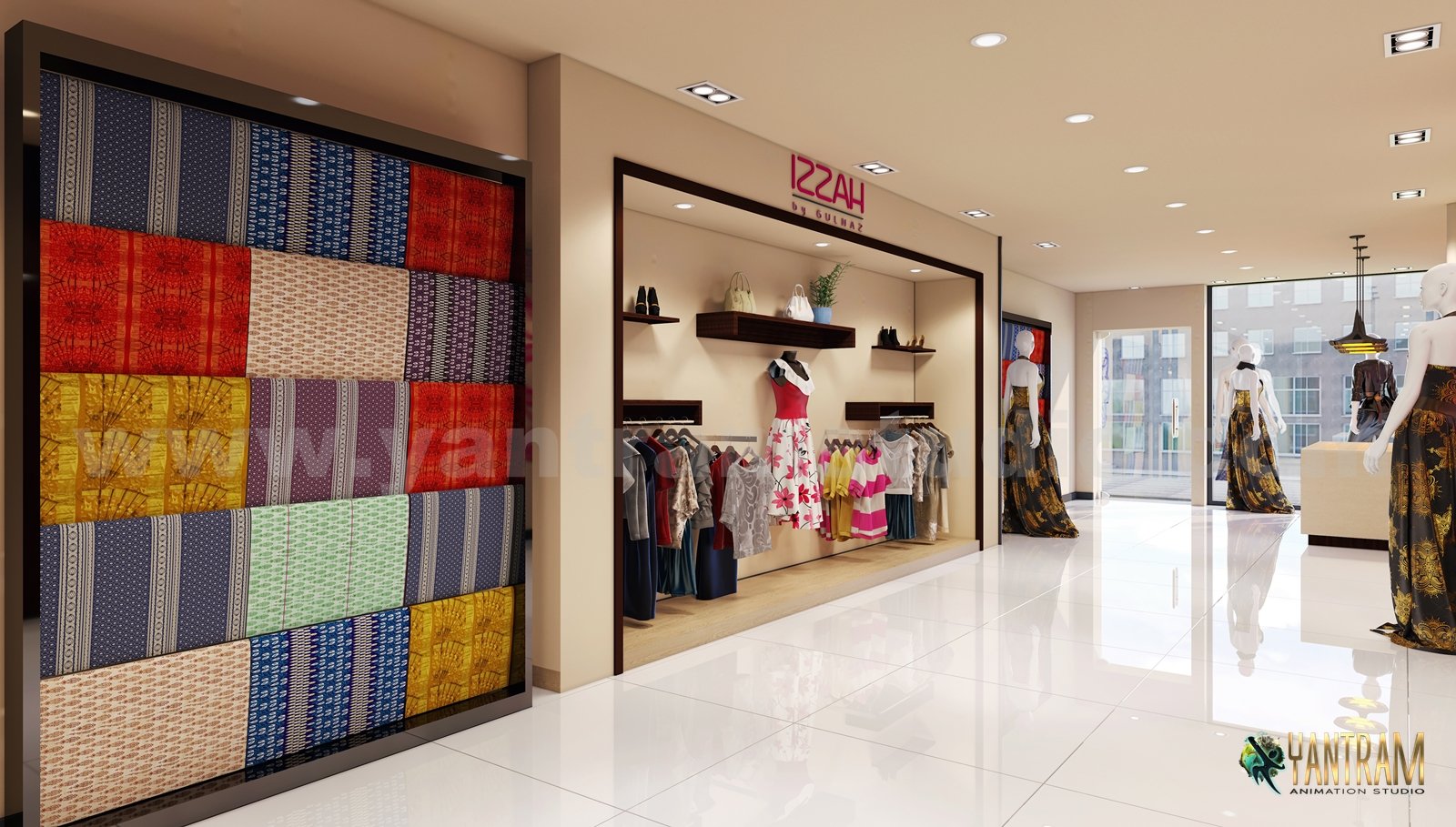 Modern Interior Designing Cloth Shop 3D Interior Modeling of cgi design studio , Chicago – USA