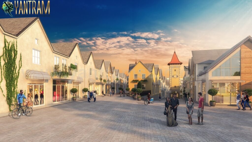 3d Rendering Service to Beautiful Residential Street, Europe