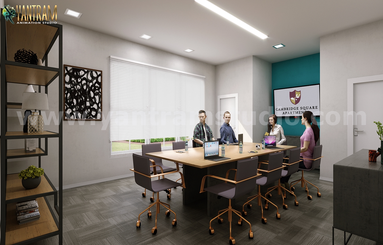 Modern Conference Room 3D Interior Rendering Services & Meeting Room Design Ideas by Architectural Rendering Companies, Cape Town – South Africa