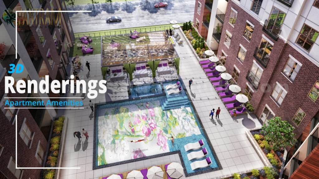 Amenities Area of Apartment Community Design Concept Firm of architectural animation studio , Moscow – Russia