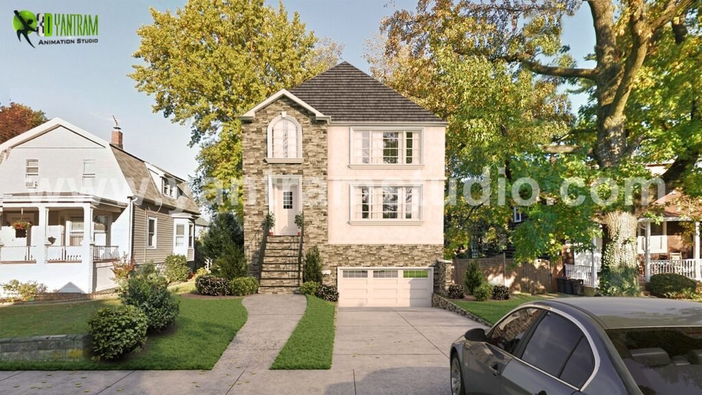 Modern 3D Exterior Home Rendering developed of architectural rendering service, Rome – Italy