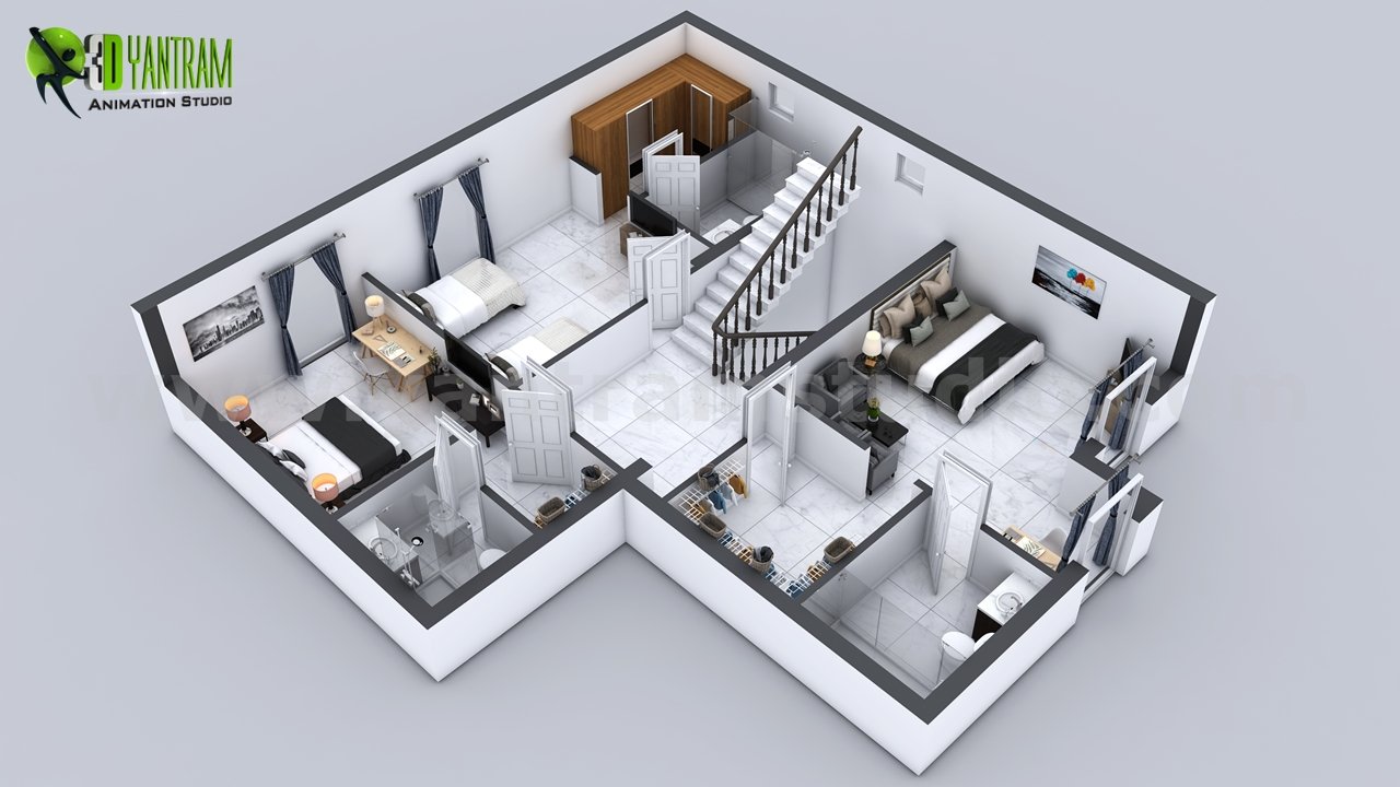 3-Story-Awesome-House-with-Cut-Section-View-3d-floor-Plan-designer-Dubai-UAE