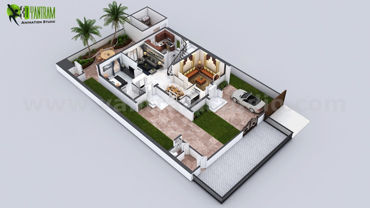 3-Story-House-with-Cut-Section-View-3d-floor-Plan-designer-UAE