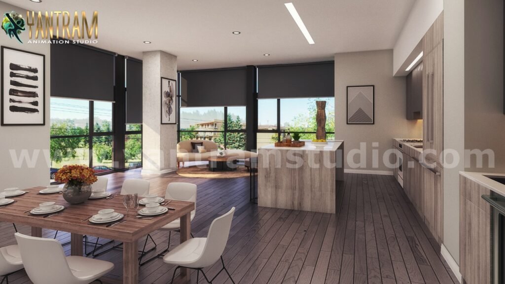Matt Living Kitchen Style Decorating Concept of 3d Interior Designers, Cape Town – South Africa