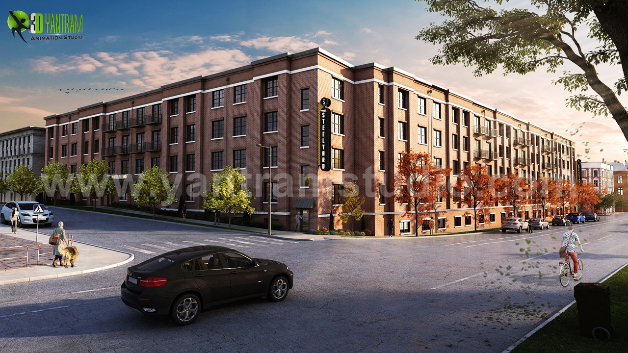 A Modern Residential Property Building Developed of 3d exterior rendering services, Boston – USA