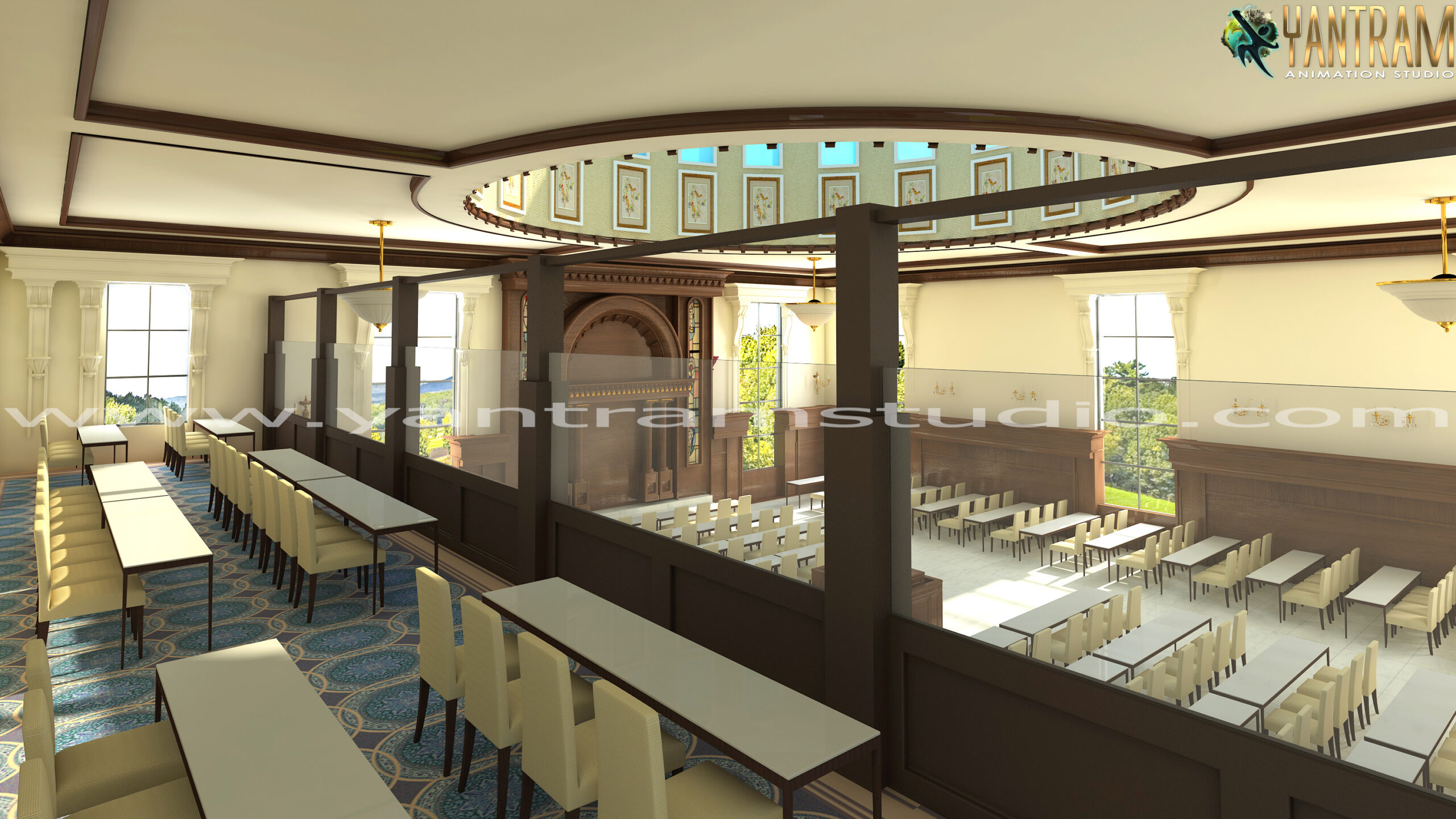 3d interior rendering of Modern Church by Yantram Architectural Animation Studio-Philadelphia, Pennsylvania