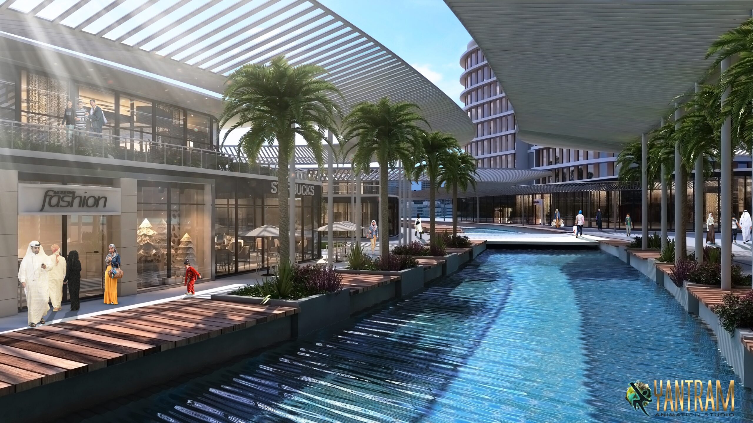 Modern Community Shopping Center Of 3d interior design studio by Yantram CGI Design Studio, Dubai – United Arab Emirates