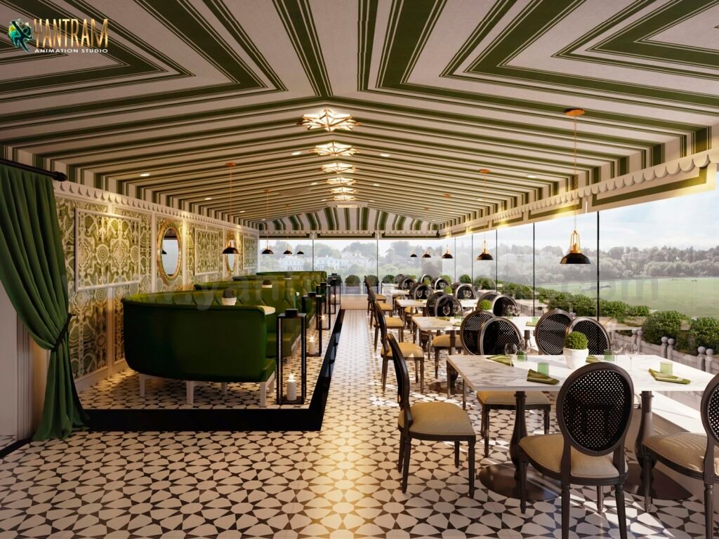 Photorealistic 3D Rendering Restaurant Interior Design Firms of 3D interior design studio , Milan – Italy