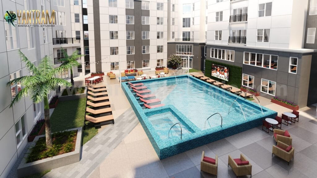 Residential Apartment with swimming pool of architectural design studio , Belgium – Brussels