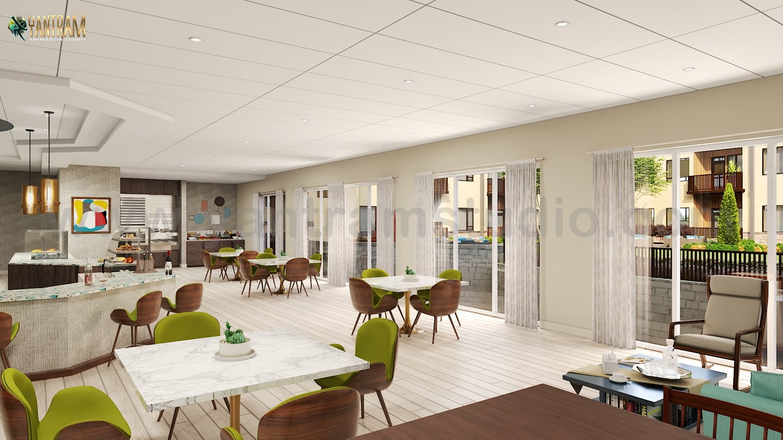 Residential Community Amenities area Designed of 3d interior design Rio Rancho – New Mexico