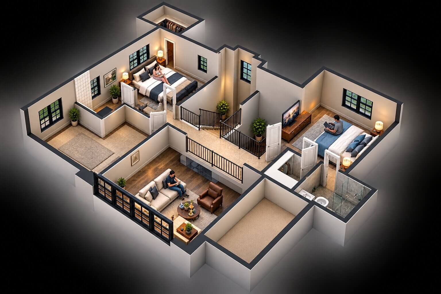 4-Bedroom Modern Residential House Design of 3d floor Plan designer , Fort Worth – Texas